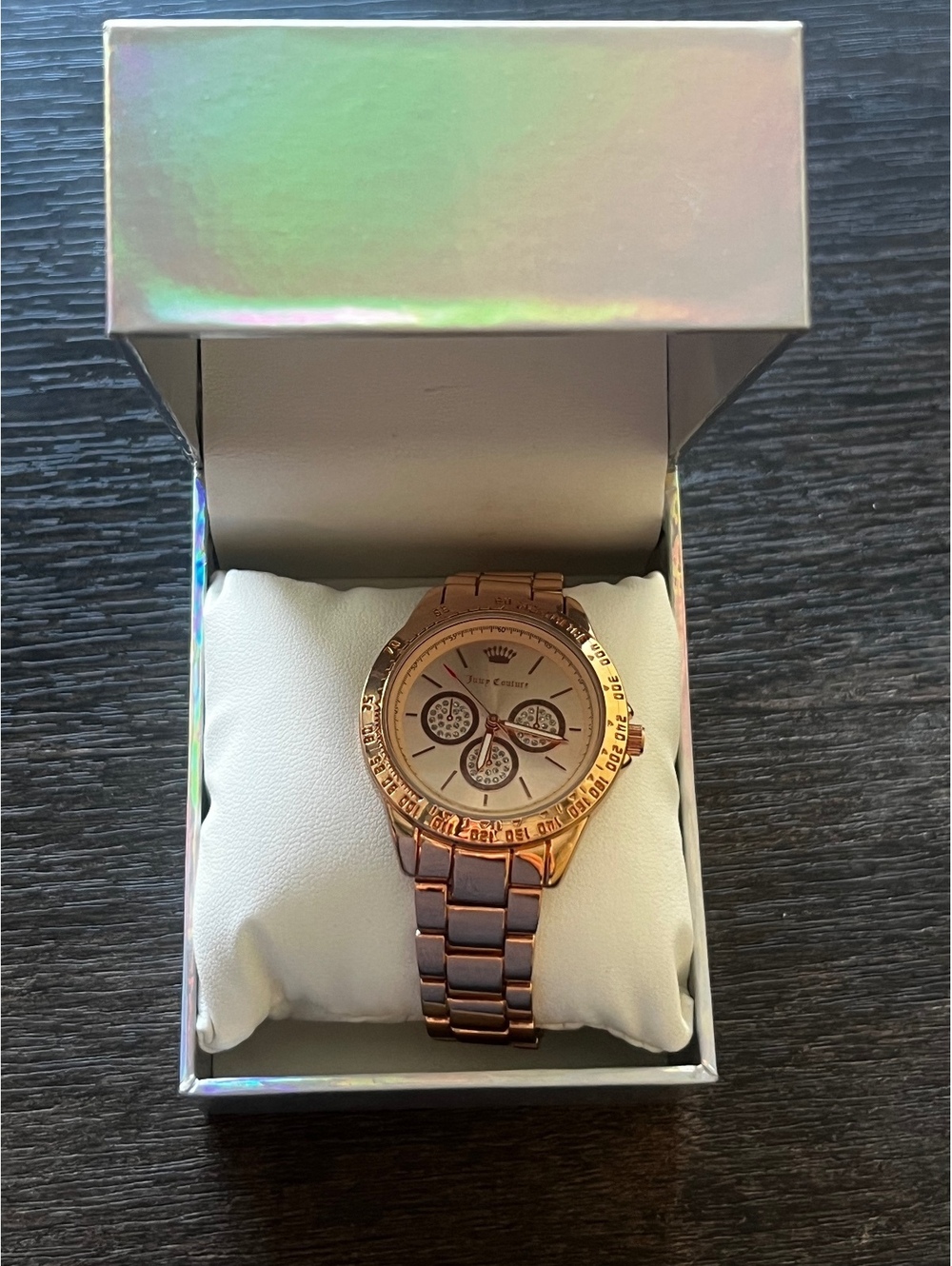 Juicy Couture Black Label Rose Gold Tone Chronograph Watch w/ Box